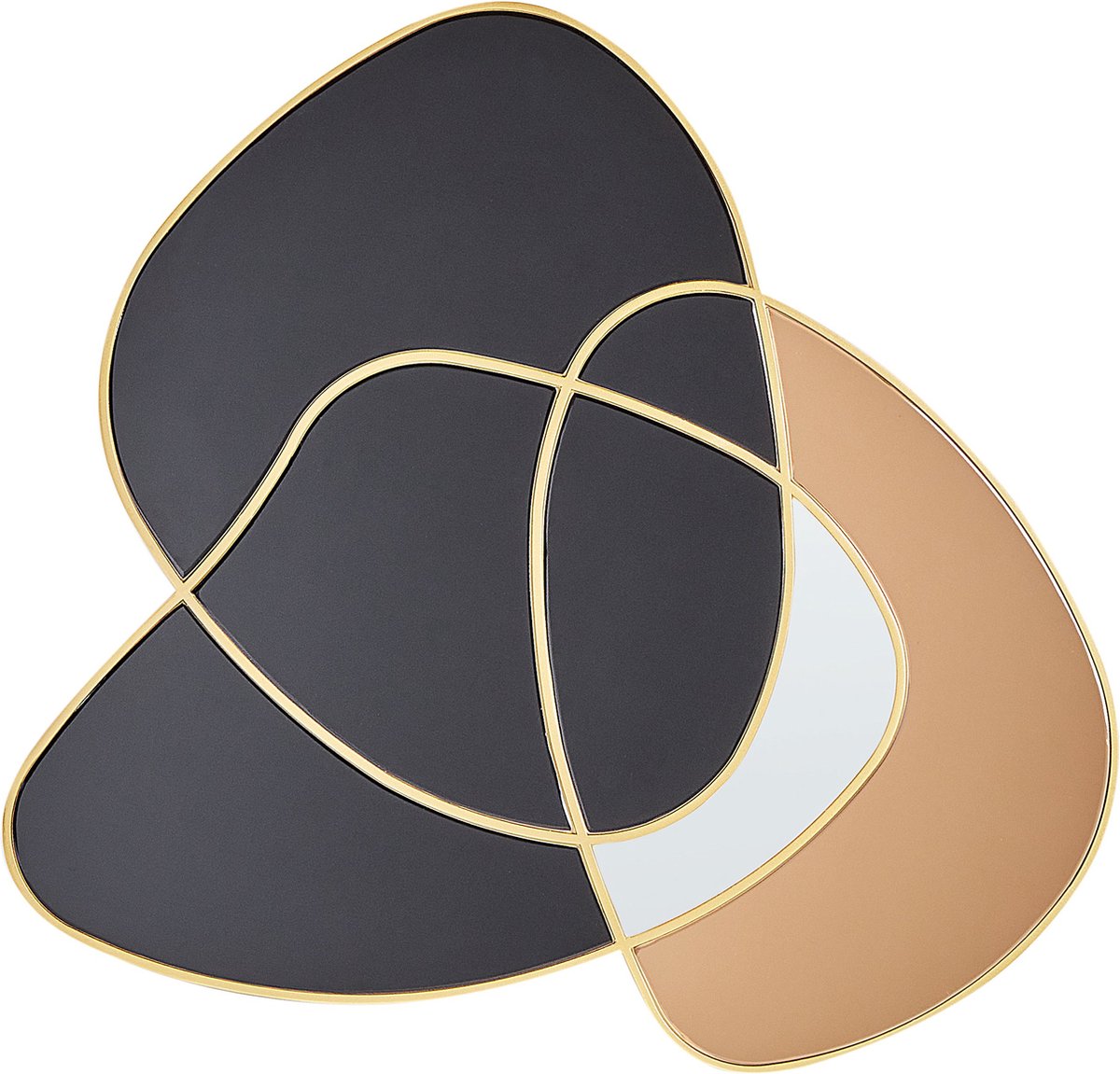 Beliani - TAILLY - Wandspiegel - Goud|Zwart - 99 x 89 cm - Glas