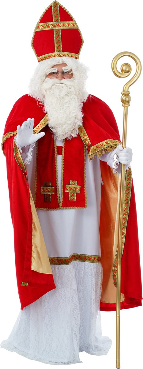 Sinterklaas kostuum - inclusief witte handschoenen kort One size -