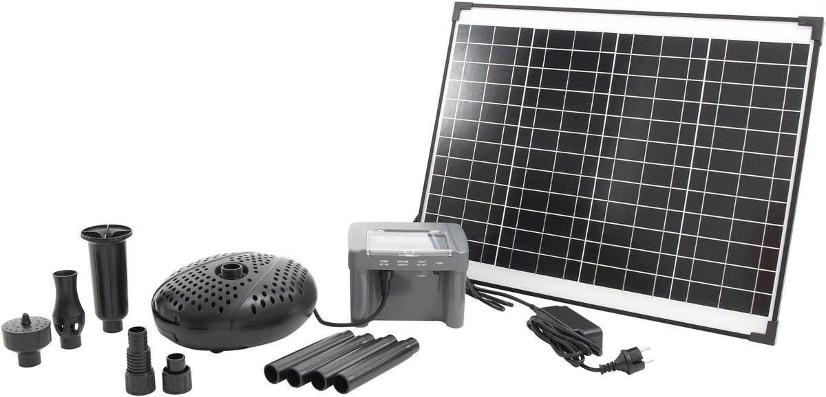 Ubbink SolarMax 2500 - Fonteinpomp op zonne-energie - met eigen accu - vijverpomp - Ubbink