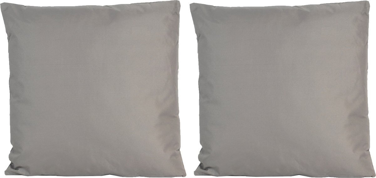 8x Grote bank/sier kussens voor binnen en buiten in de kleur grijs 60 x 60 cm -