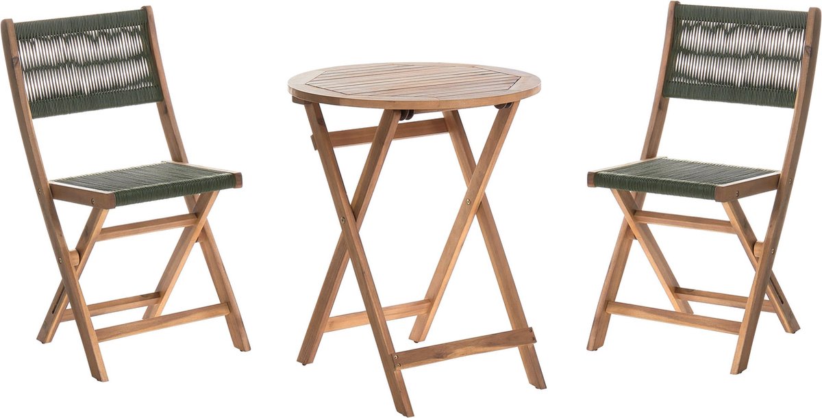 Beliani - PROSSEDI - Bistroset - Groen - Acaciahout