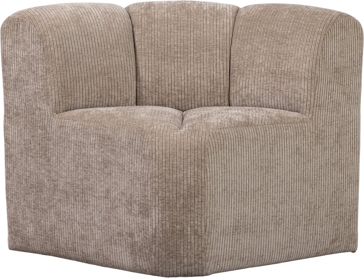 WOOOD Mojo Eetbankje Hoek Met Rugleuning - Ribstof - Donker Zand