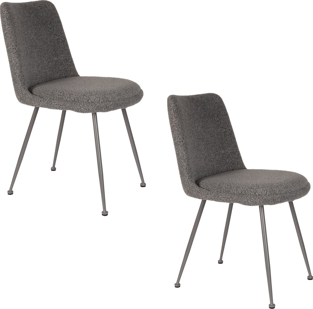 Housecraft Living Fijs Eetkamerstoelen Grijs - Set van 2