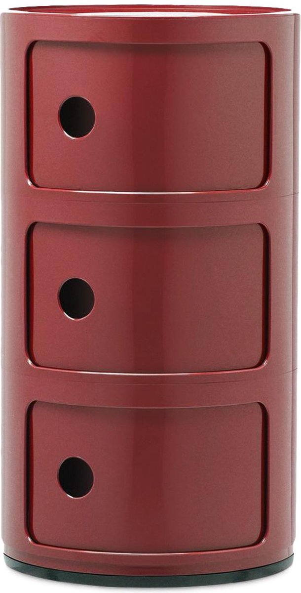 Kartell Componibili Kast Nachtkastje Large (3 Comp.)Ø32 Bordeaux