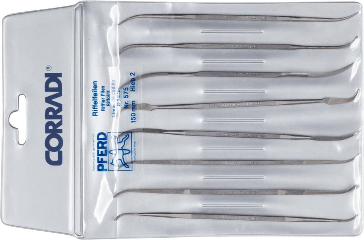 PFERD 19505754 Set precisie-riffelvijlen 8-delig type 575 Zwitserse kap 2 middel-fijn Lengte 150 mm 1 stuk(s)