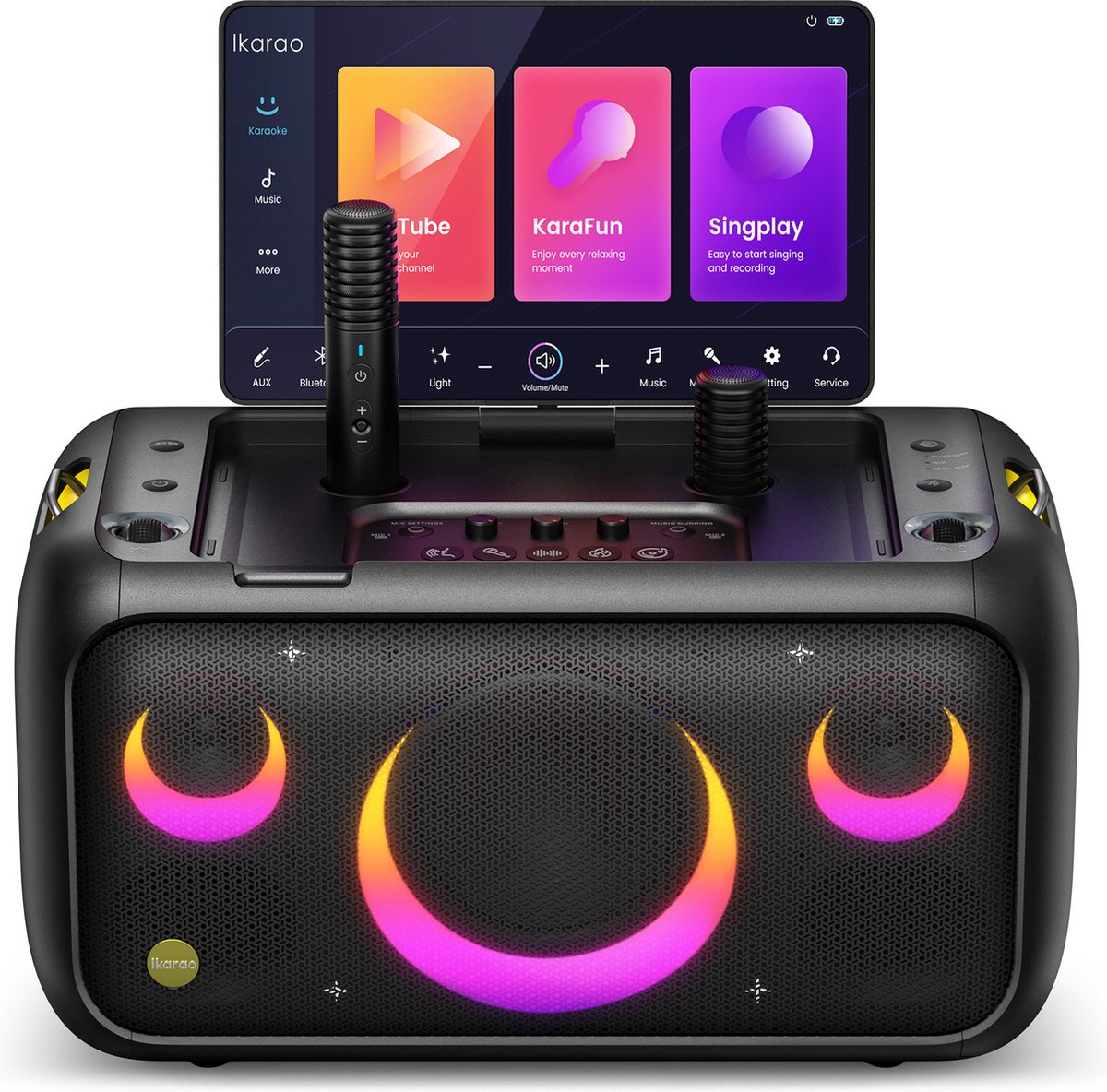 Ikarao Break X1 Karaokesysteem Touchscreen, Incl. microfoon