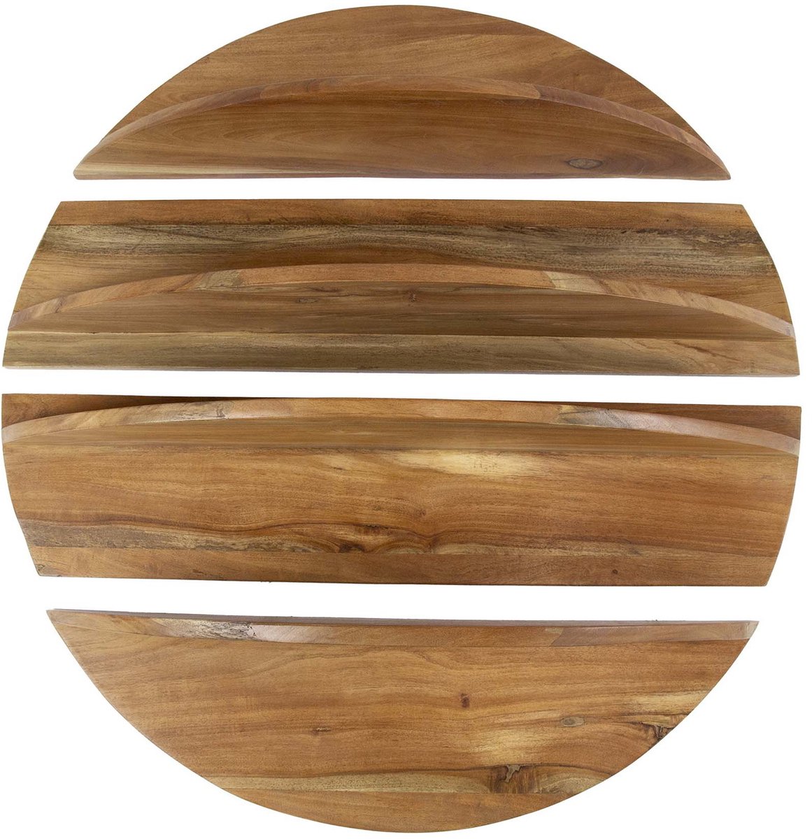 Giga Meubel - Wandschap - 4-Delig Rond - Hout - Naturel - Margosa