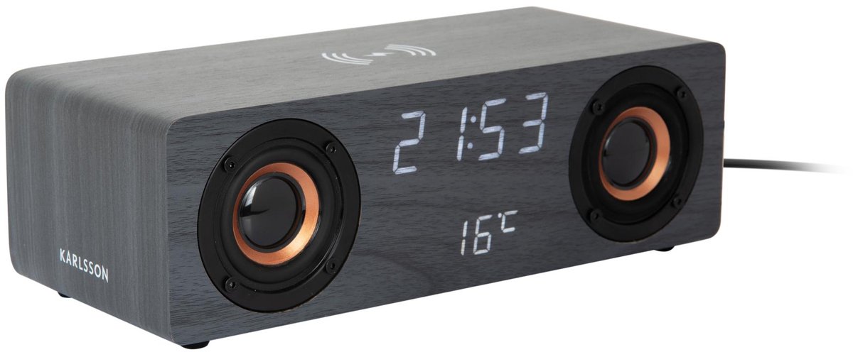 Karlsson - Alarm Clock Classic BT Speaker Radio w. Phone Charger