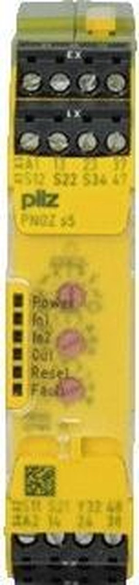 PILZ PNOZ s5 24VDC 2 n/o 2 n/o t Veiligheidsschakelapparaat Voedingsspanning (num): 24 V/DC 2x NO (b x h x d) 22.5 x 98 x 120 mm 1 stuk(s)