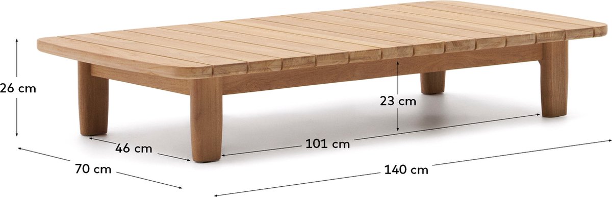 Kave Home - Koffietafel Tirant van FSC 100% massief teakhout 140 x 70