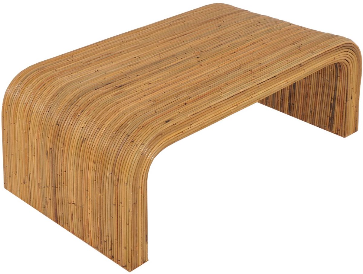 sweeek - Rechthoekige salontafel in natuurlijk rotan, 110cm