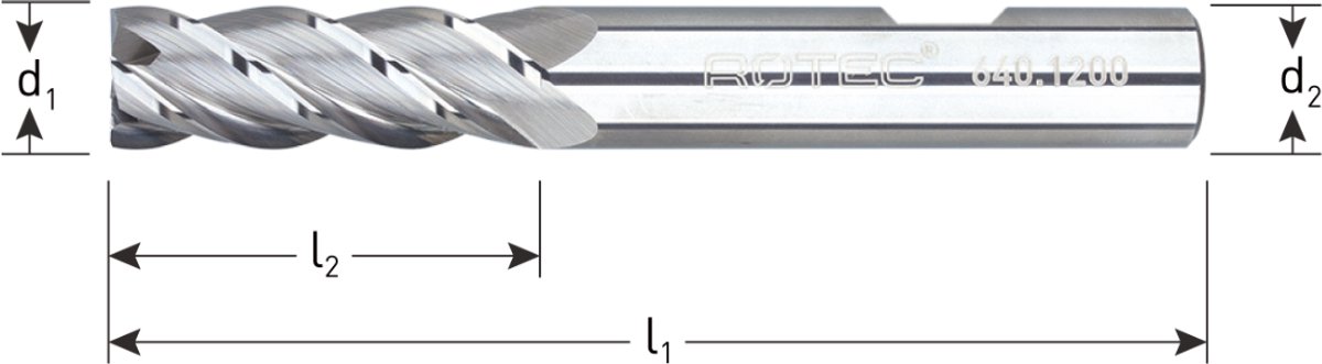 Rotec VHM Frees voor NF-Metalen, ø20 - Silver-Line / ø20x55x110xø20mm Z=4 - 6402000