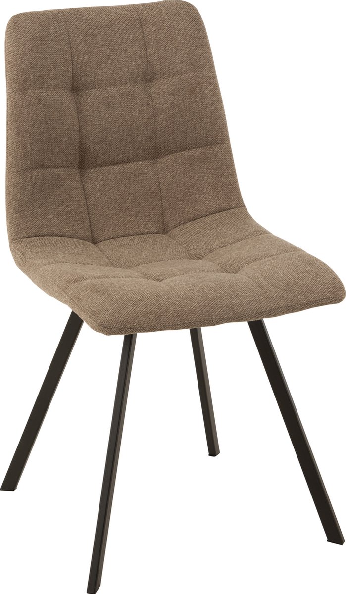 J-Line stoel Babette - textiel|metaal - beige - 2 stuks