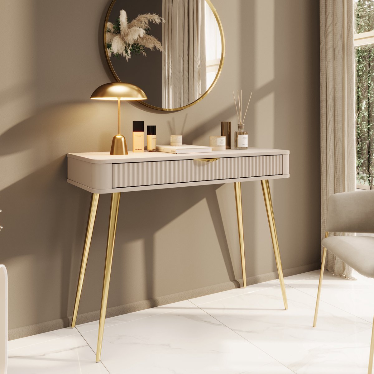 Meubella Kaptafel Lima - Beige - 100 cm