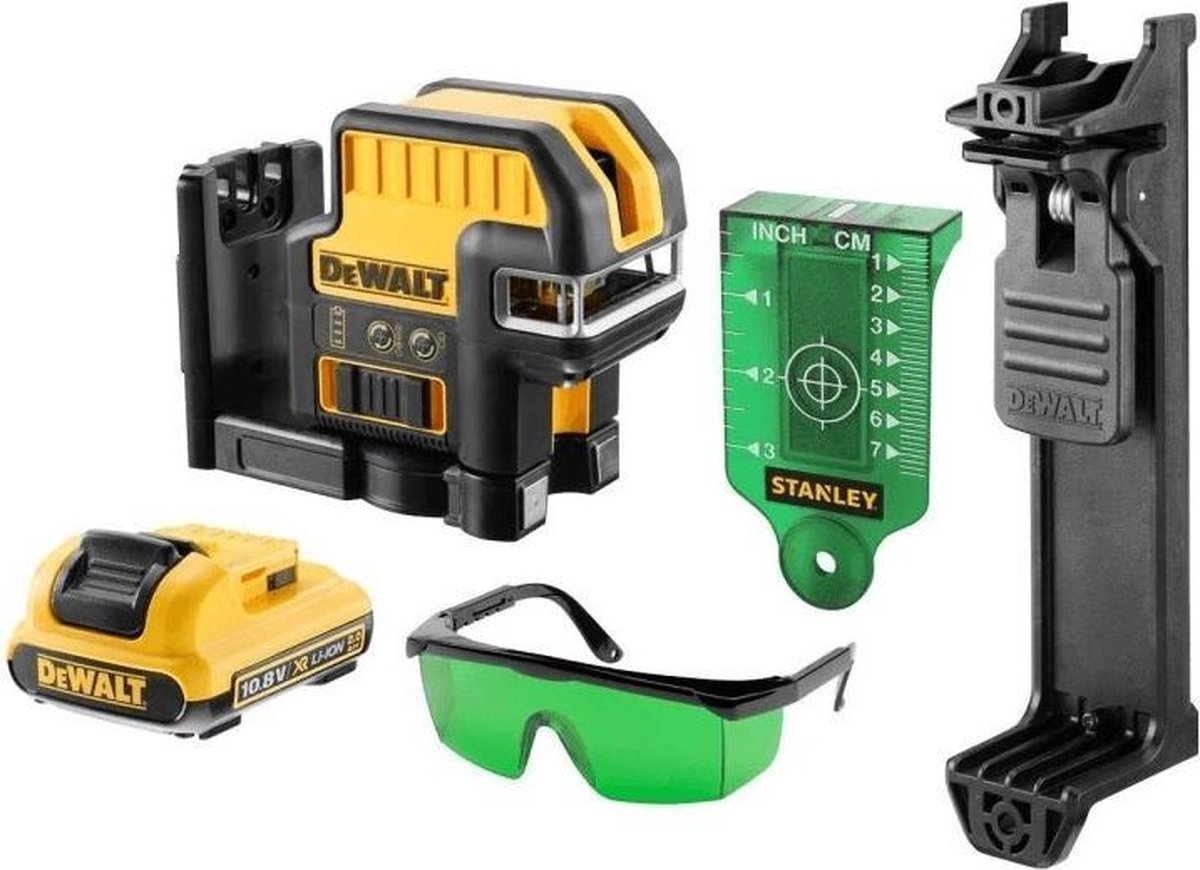 DeWalt DCE0825D1G Accu 5 punts Kruislijnlaser zelfnivellerend 10.8V 2.0Ah Li-ion - DCE0825D1G-QW