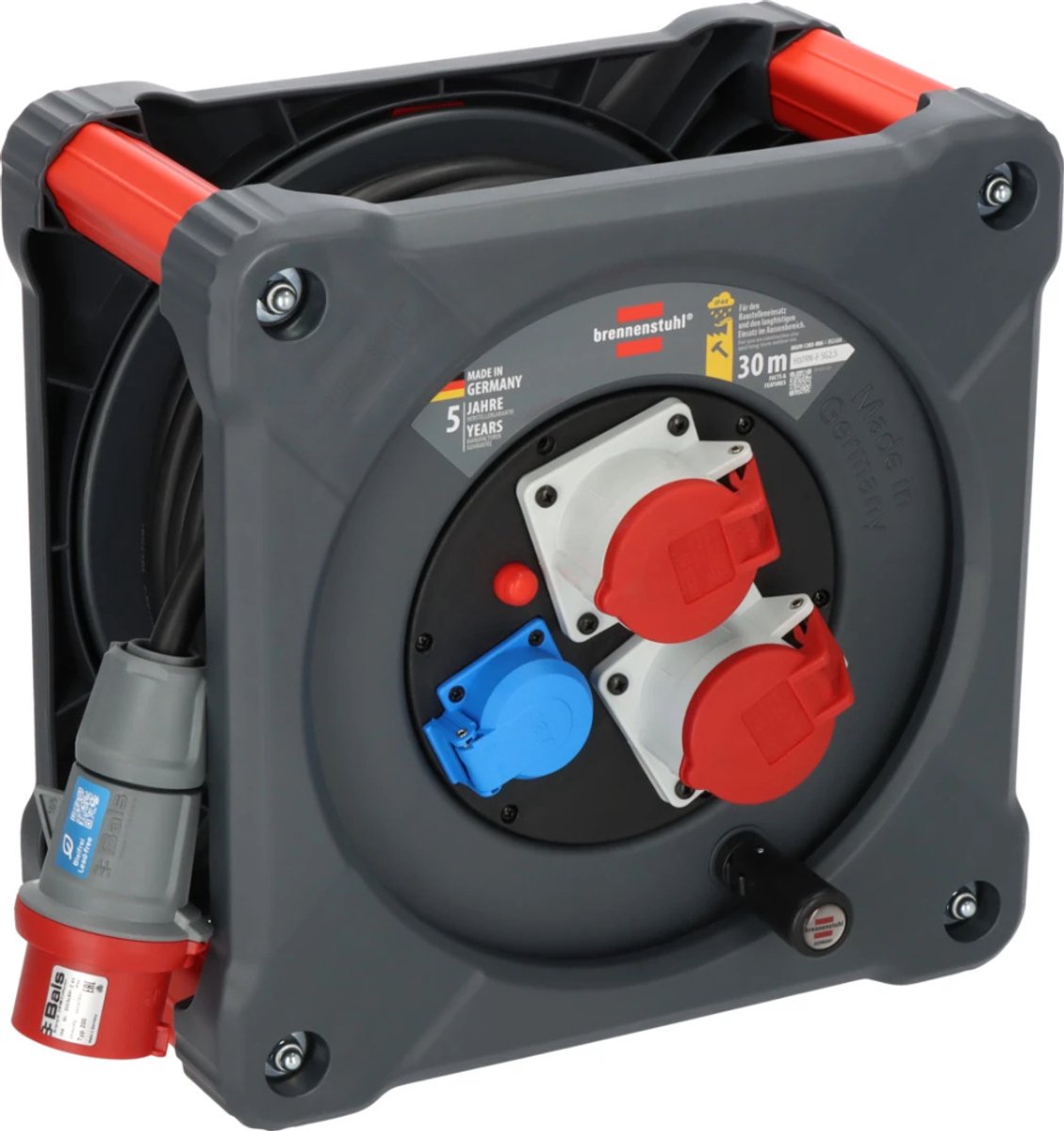 Brennenstuhl Professional CEE-kabelhaspel | KD 3200 C7 | IP44 | 30m | H07RN-F 5G2,5 - 9222300120