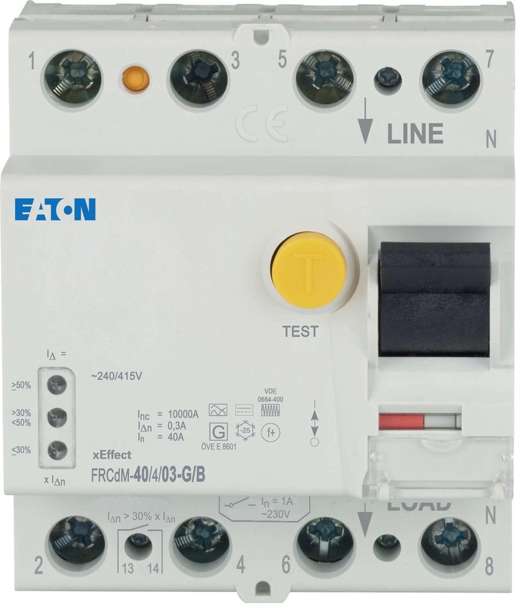 Eaton 167897 FRCDM-40/4/03-G/B Aardlekschakelaar allcurrentsensitive 4-polig 40 A 0.3 A 240 V, 415 V