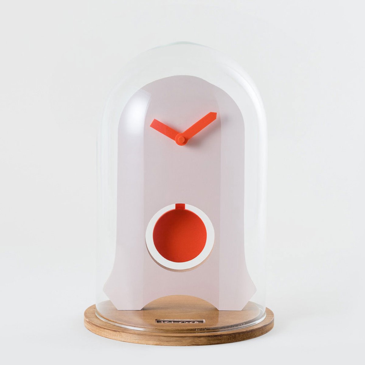 KLOQ Stolpklok in glas - Perzik Pastel & Neon Oranje