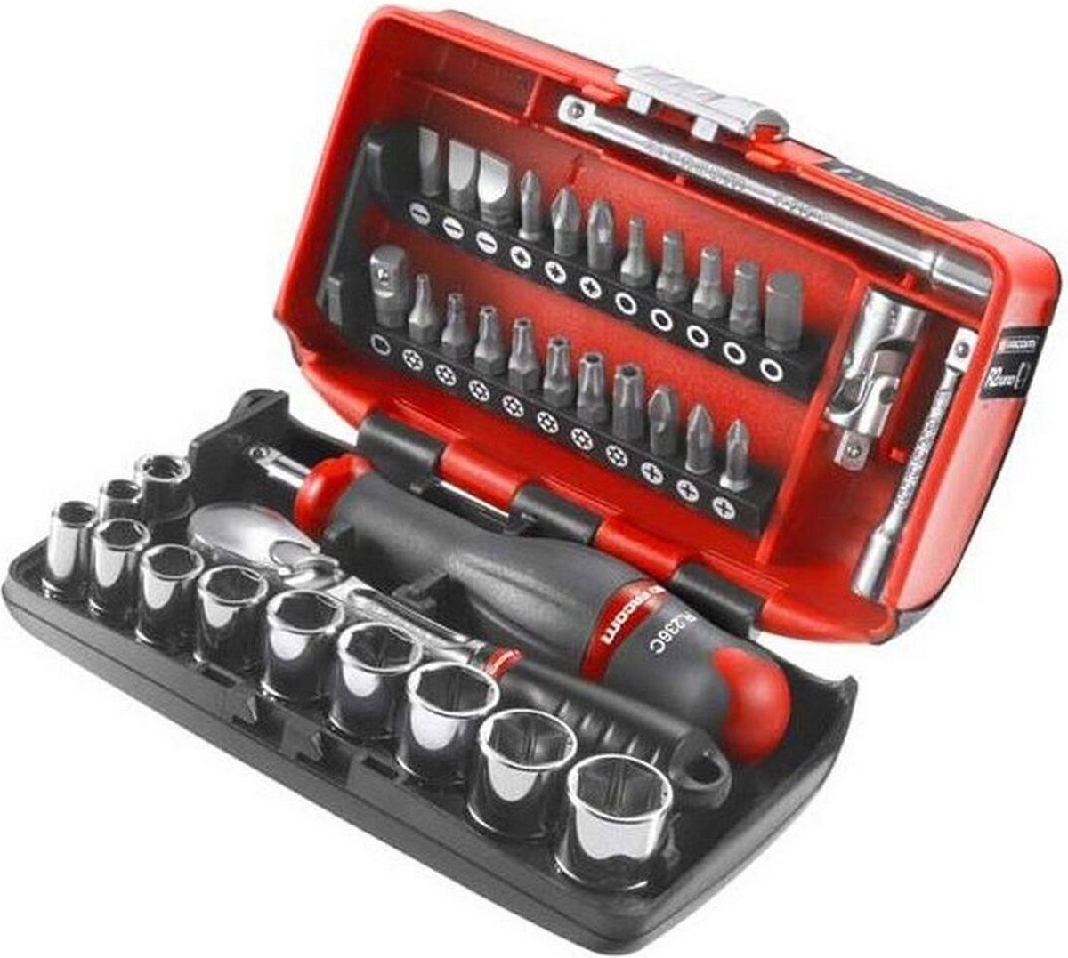 Facom Koffer met Doppen | 1/4" 6-kant | Metrisch - RL.NANO1 - RL.NANO1PB