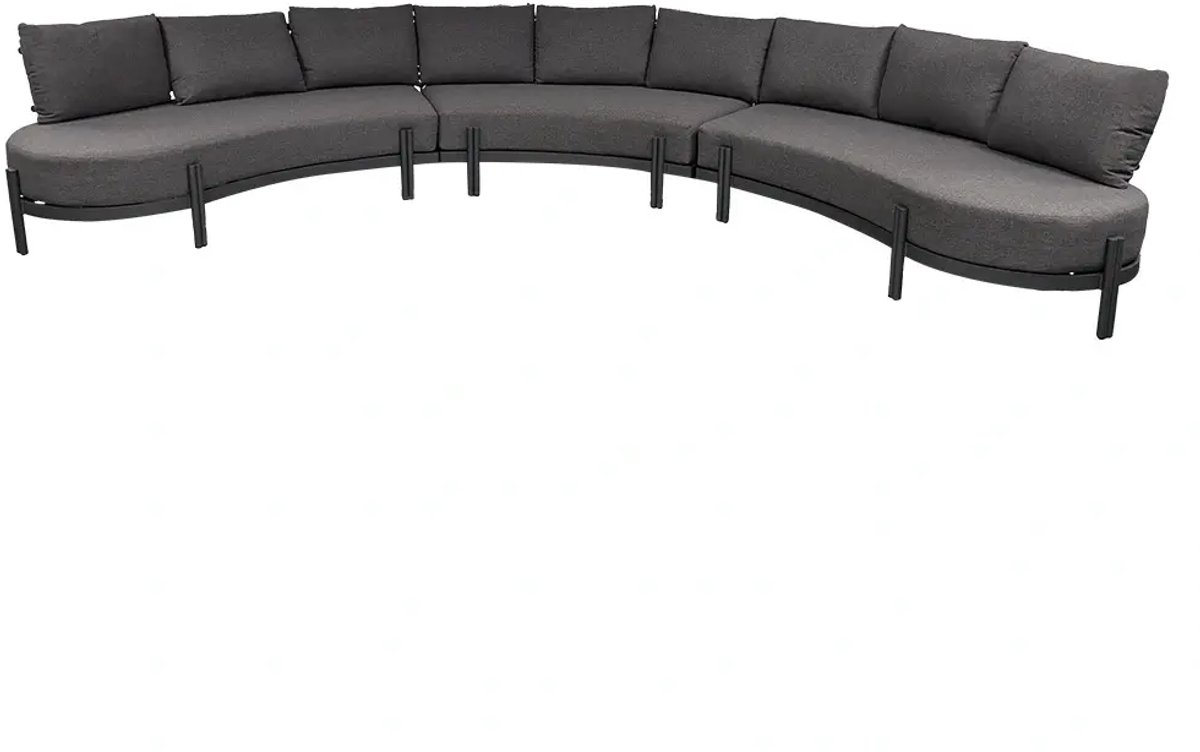 Tirana Loungebank Rond 3-dlg - Antraciet Trestino - Trestino