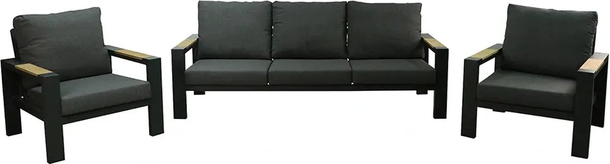 Benton Loungset 3 dlg. - Antraciet Buitengewoon de Boet - Buitengewoon de boet