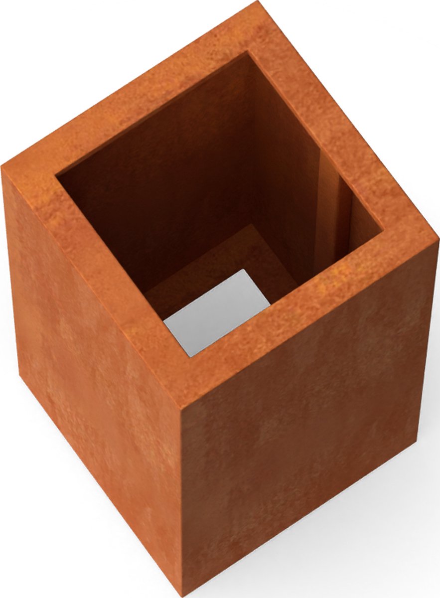 Artesa Rechthoekige plantenbak cortenstaal L30 x B30 x H60 cm zonder bodem - Geroba