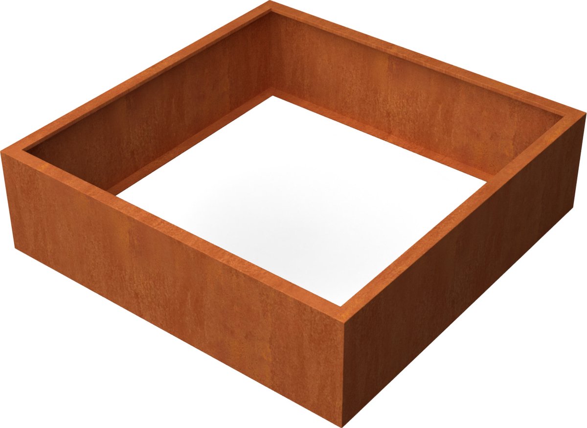 Artesa Rechthoekige plantenbak cortenstaal L140 x B140 x H40 cm zonder bodem - Geroba
