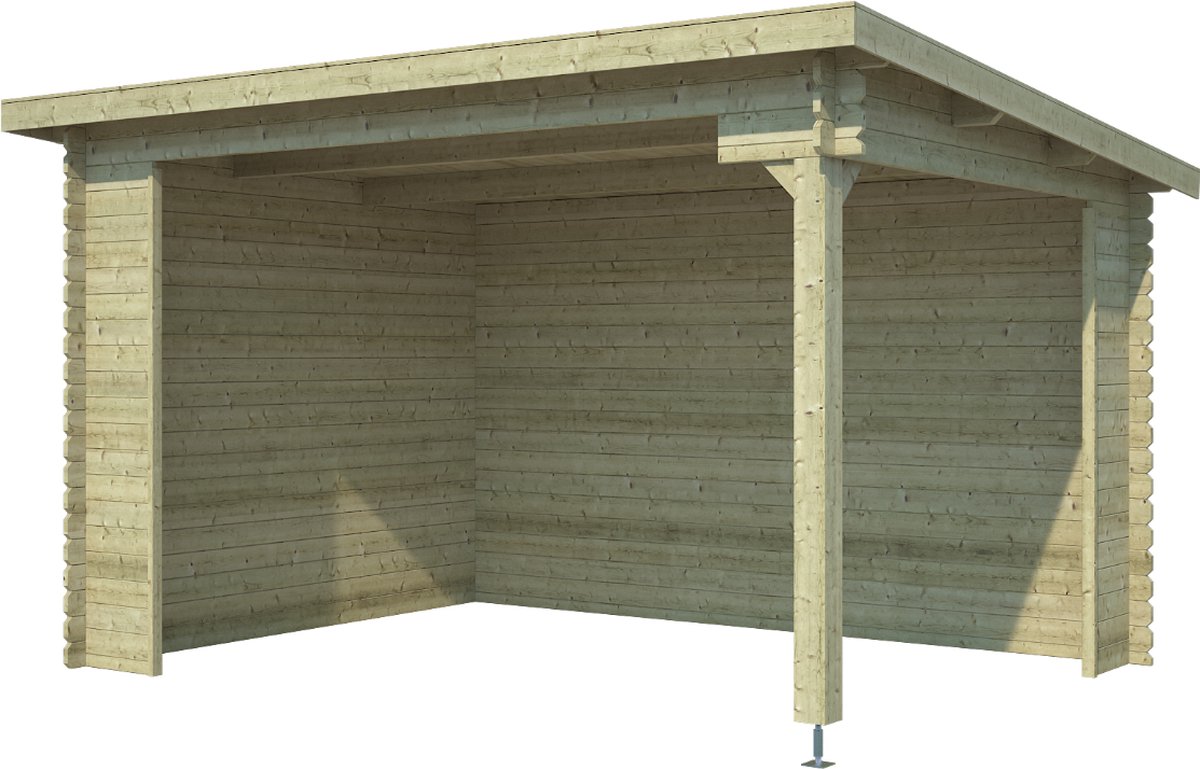 Overkapping Lara 380x275 Olijfgroen Geimpregneerd - Outdoor life