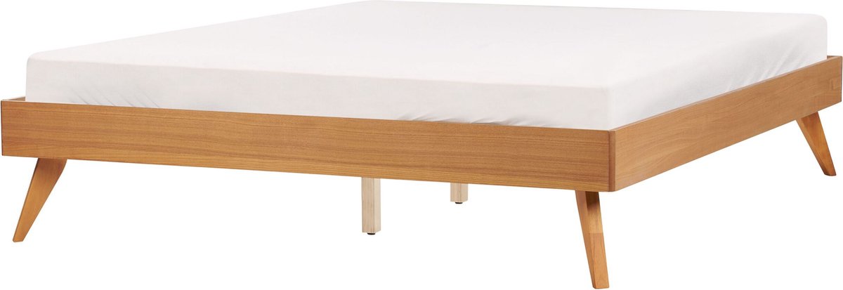Beliani - BERRIC - Tweepersoonsbed - Lichthout - 160 x 200 cm - MDF
