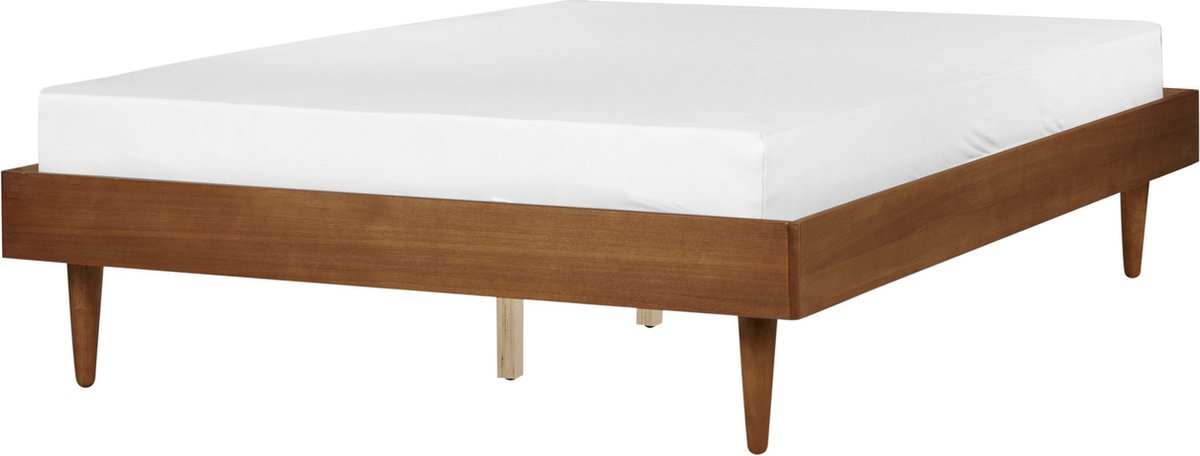 Beliani-TOUCY-Tweepersoonsbed-Lichtbruin-140 x 200 cm-Rubberhout