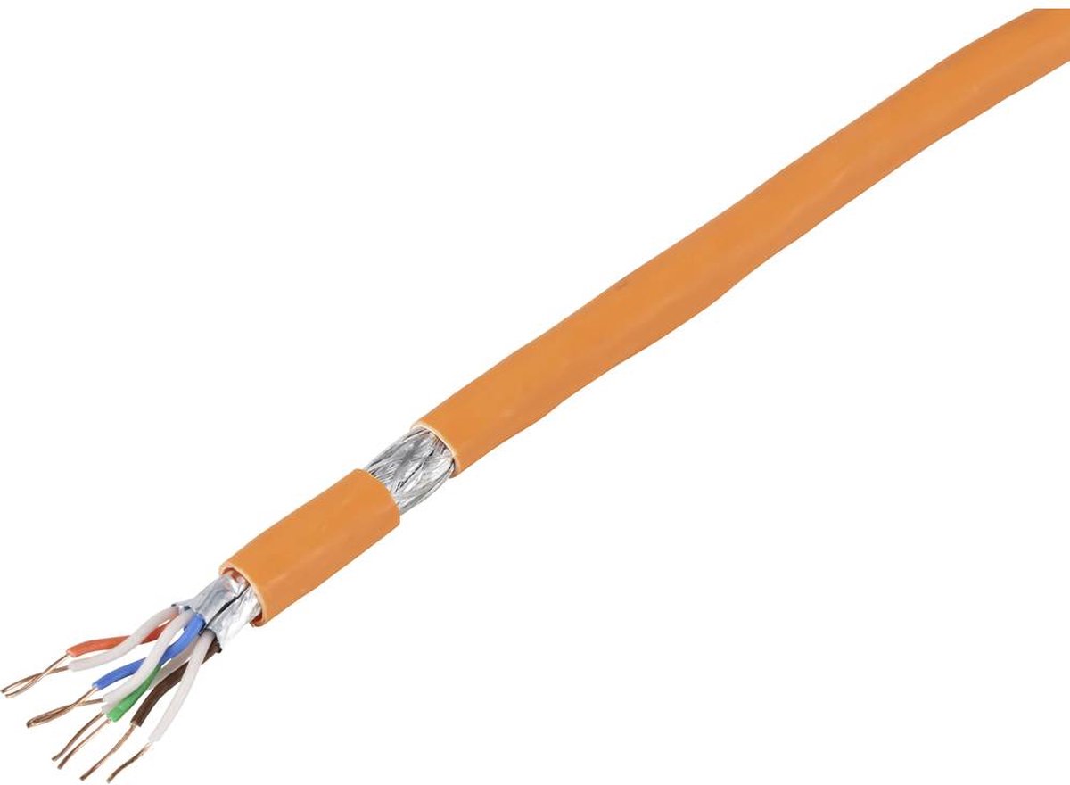 TRU COMPONENTS TC-8404020 Netwerkkabel CAT 7 S/FTP 4 x 2 x 0.24 mm² Oranje 500 m