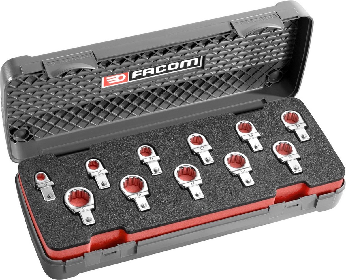 Facom koffer met metrische opzetringsteeksleutels 9 x12 mm - 12.J11