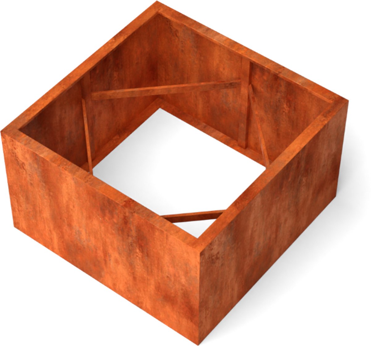 Quadra vierkante plantenbak cortenstaal L70 x B70 x H70 cm - Geroba