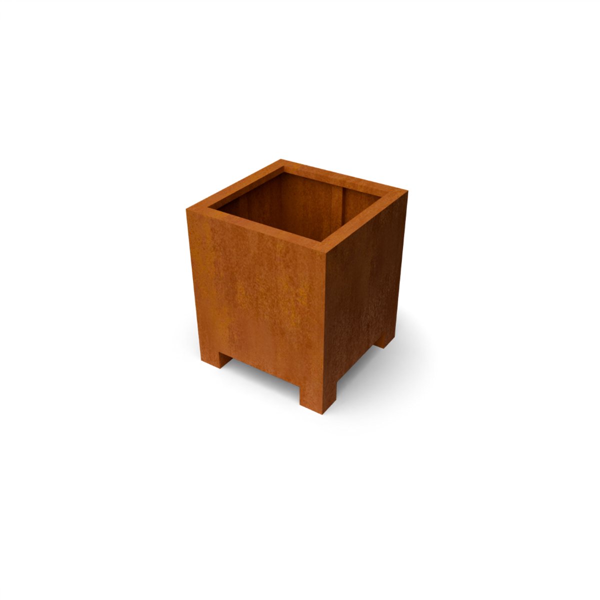Artesa plantenbak cortenstaal met 10 cm poten L60 x B60 x H70 cm - Geroba