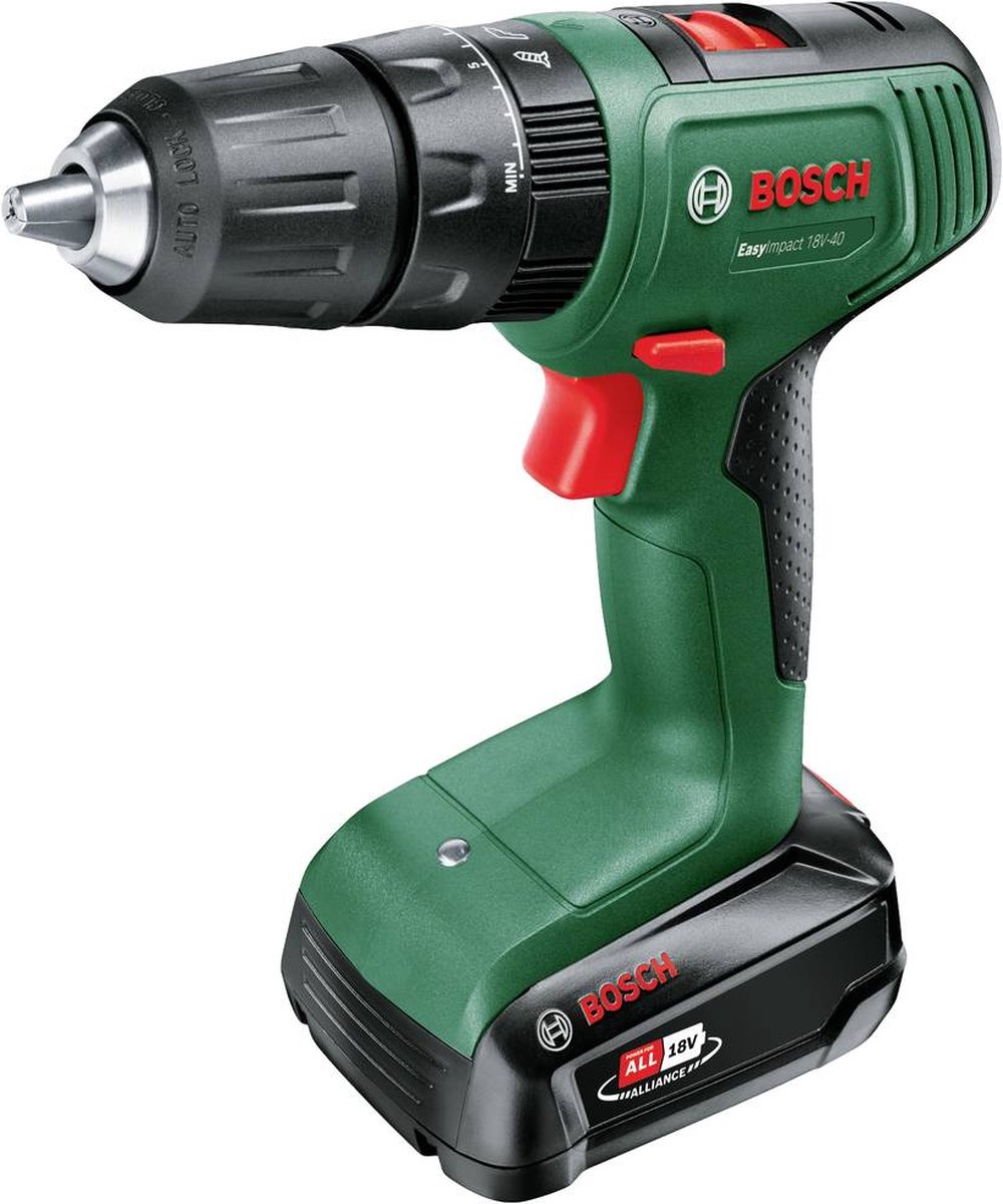 Bosch Home and Garden 06039D810D Accu-klopboor/schroefmachine 18 V 1.5 Ah Li-ion Incl. 2 accus, Incl. lader, Incl. koffer, Incl. accessoires