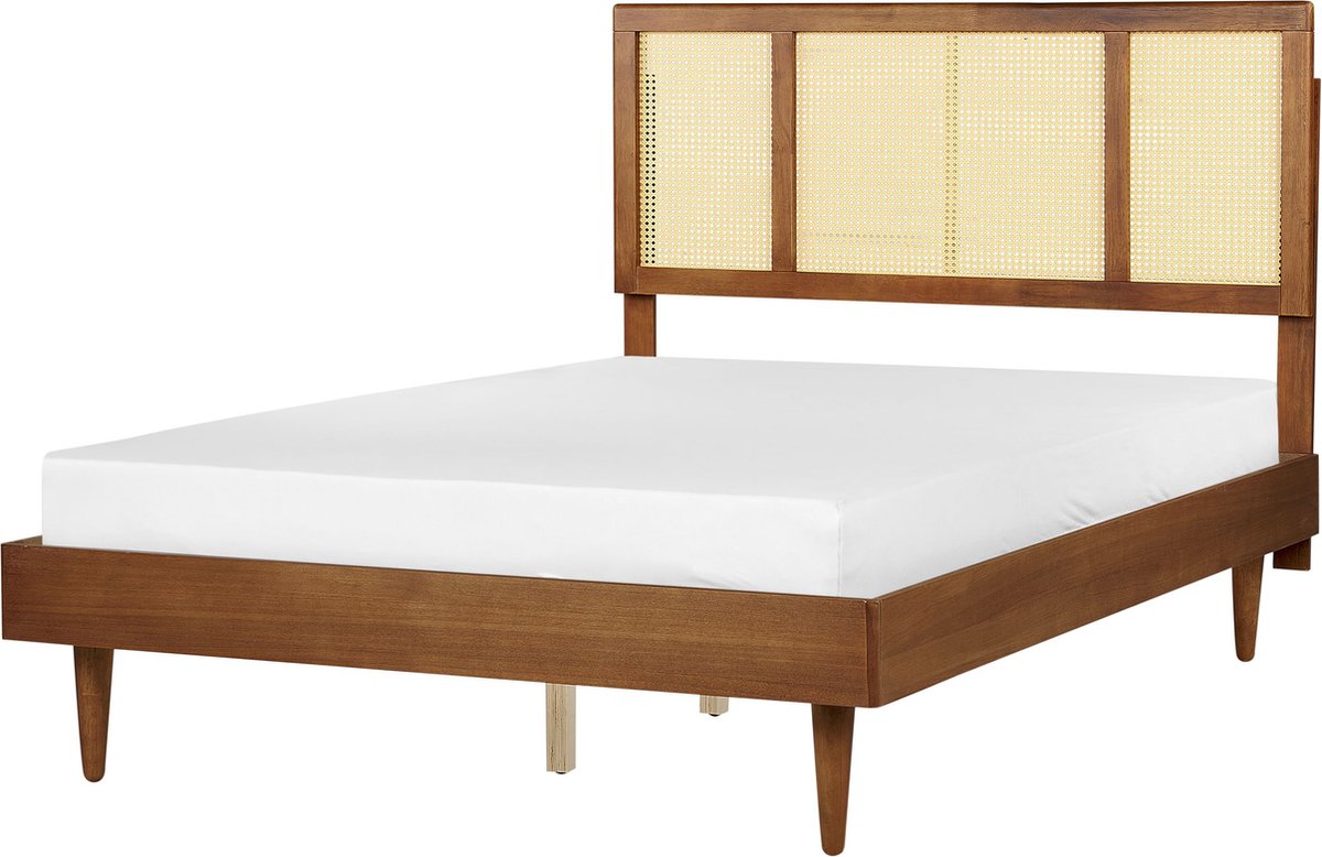 Beliani-AURAY-Tweepersoonsbed-Lichthout-140 x 200 cm-Rubberhout
