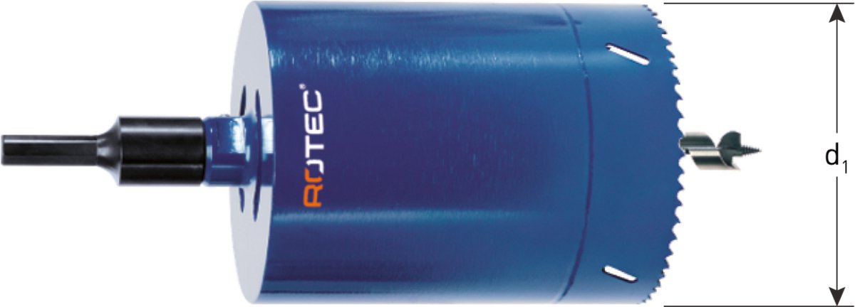 Rotec Dakdoorvoerboor 152x150mm 3-4tpi incl.boor +6kt adapter - 5293152