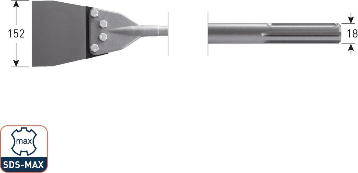 Rotec SDS-MAX Spachtelbeitel 152x635mm - 2151090 - 215.1090