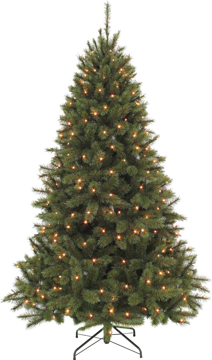 Triumph Tree Bristlecone Kunstkerstboom met LED Verlichting - H215 xØ127 cm - Donkergroen