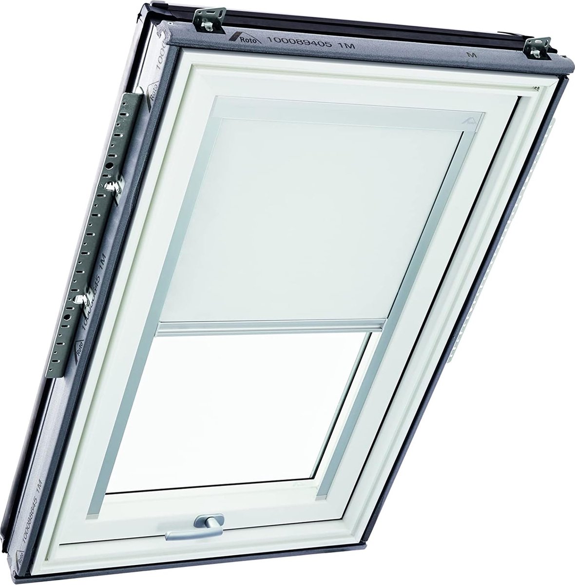 Roto - Designo R6/R8/i8 - Verduisterend Rolgordijn - Geleiderail Zilver - Witte Stof