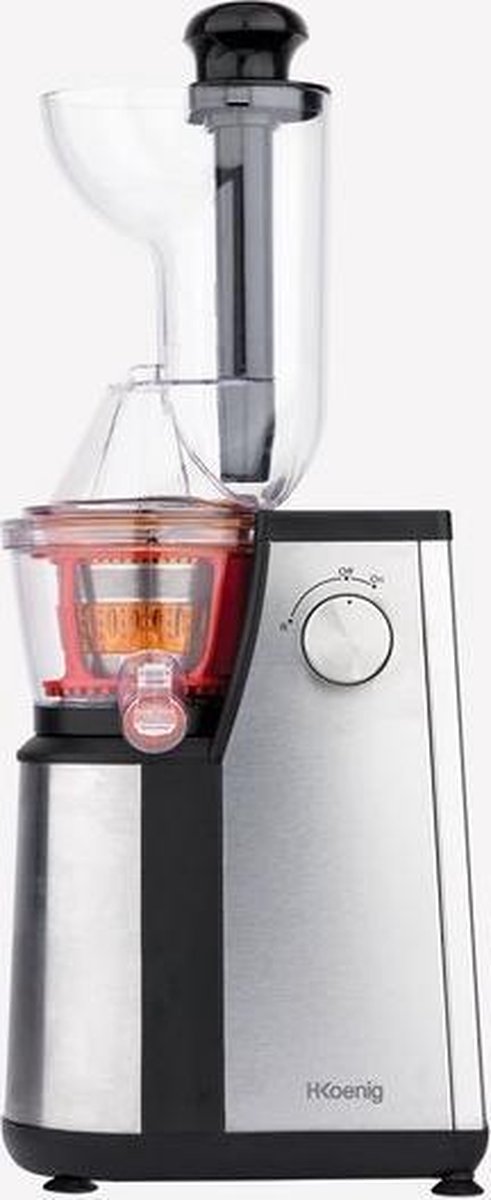 H.Koenig GSX22 citruspers/sapmaker Slowjuicer Zwart, Roestvrijstaal