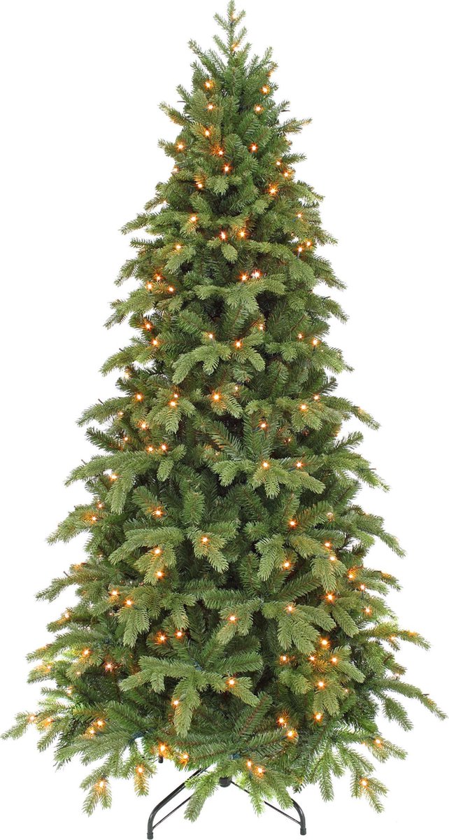 Triumph Tree Sherwood Kunstkerstboom Slim met LED Verlichting - H215 xØ117 cm - Groen