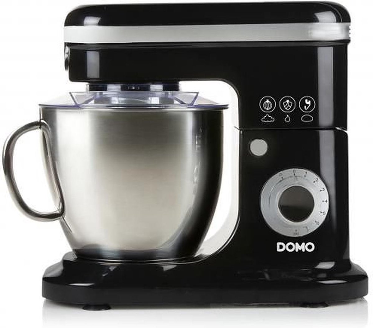 DOMO DO1023KR Keukenrobot– Keukenmachine – 6L RVS Mengkom – 1200W - Zwart