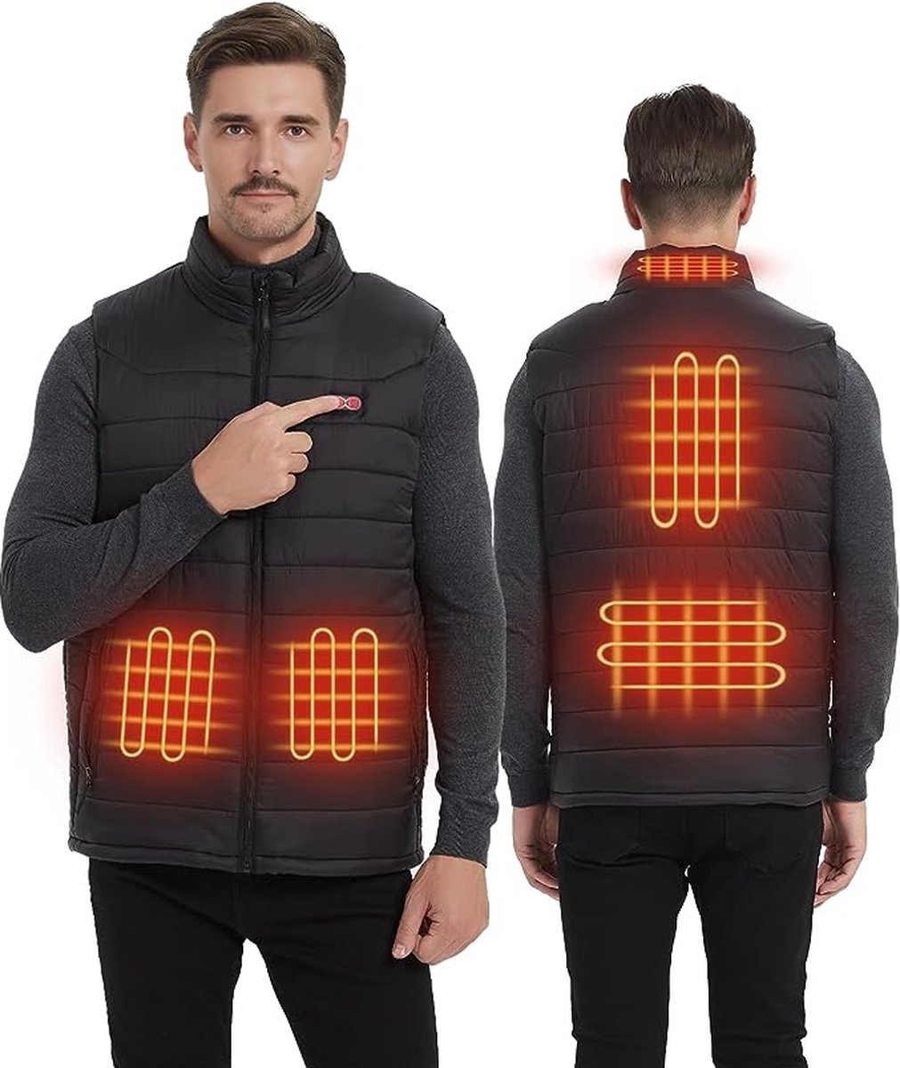 Elysium - Verwarmde bodywarmer - 3 Standen - USB Oplaadbaar - Maat S - Unisex - 5 Verwarmde Zones - Verwarmde Kleding - Verwarmde Jas - Verwarmde Vest
