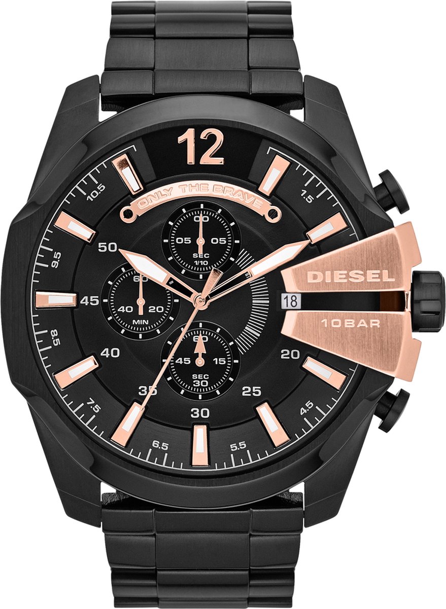 Diesel Mega Chief DZ4309 Herenhorloge 51 mm - Zwart