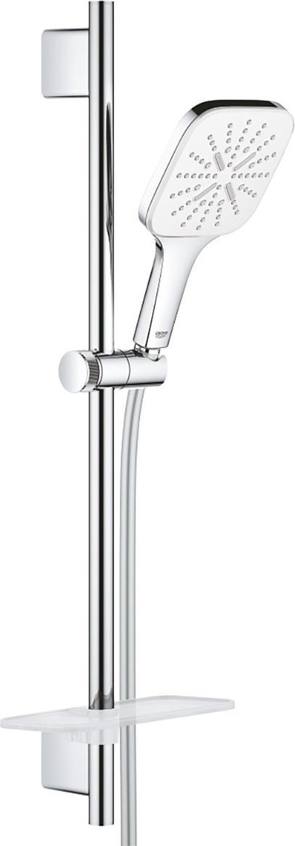 GROHE Rainshower SmartActive Cube 130 Glijstangset - 90 cm - met zeepschaal - chroom/moon white - 26587LS0