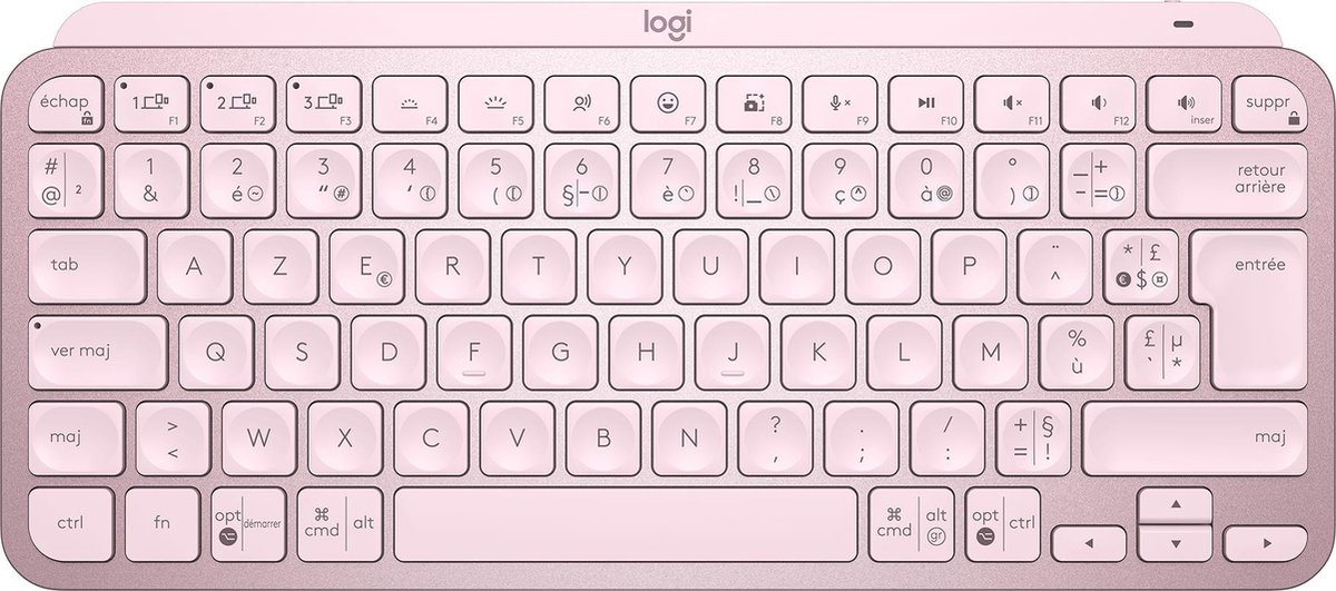 Logitech MX KEYS mini - Draadloos Bluetooth Toetsenbord - AZERTY FR - Roze