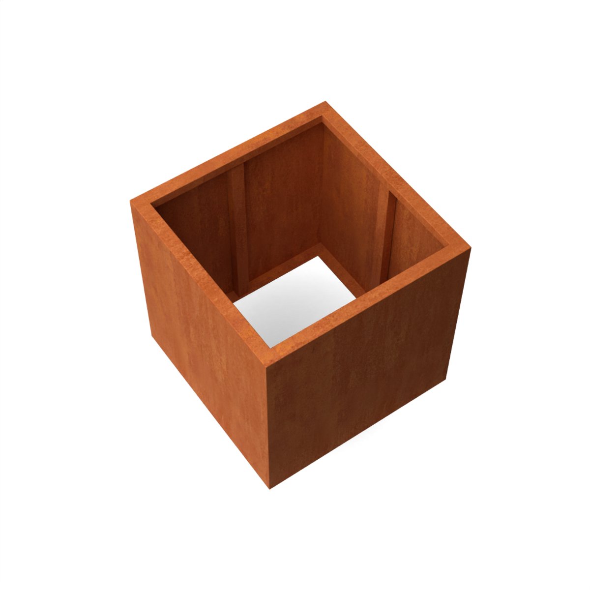 Quadra vierkante plantenbak cortenstaal L80 x B80 x H80 cm - Geroba
