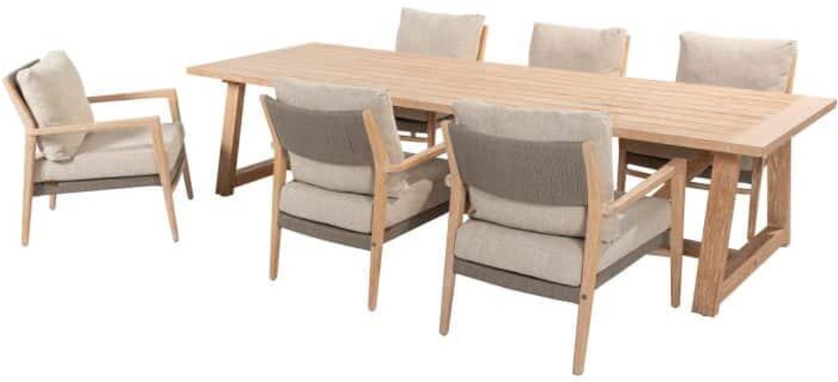 Noah low dining onderstel brushed teak voor 300 x 100 cm Taste - Taste