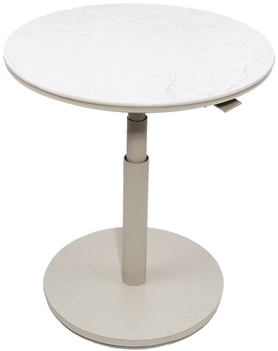 Padroni verstelbare bijzettafel sunny creme stone dia. 59 cm - Oosterik home